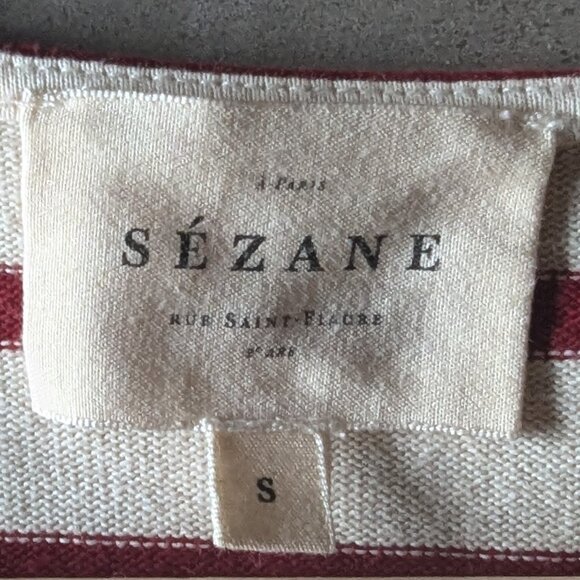 Sezane Red and White Striped Long Sleeve Tee - Picture 5 of 16
